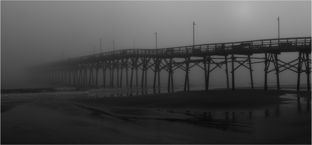 Foggy Oak Island Pier