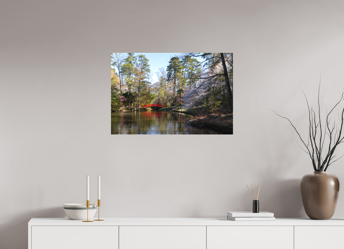 30 x 20″, Matte Canvas Unframed Spring Crossing — Sarah P. Duke Gardens