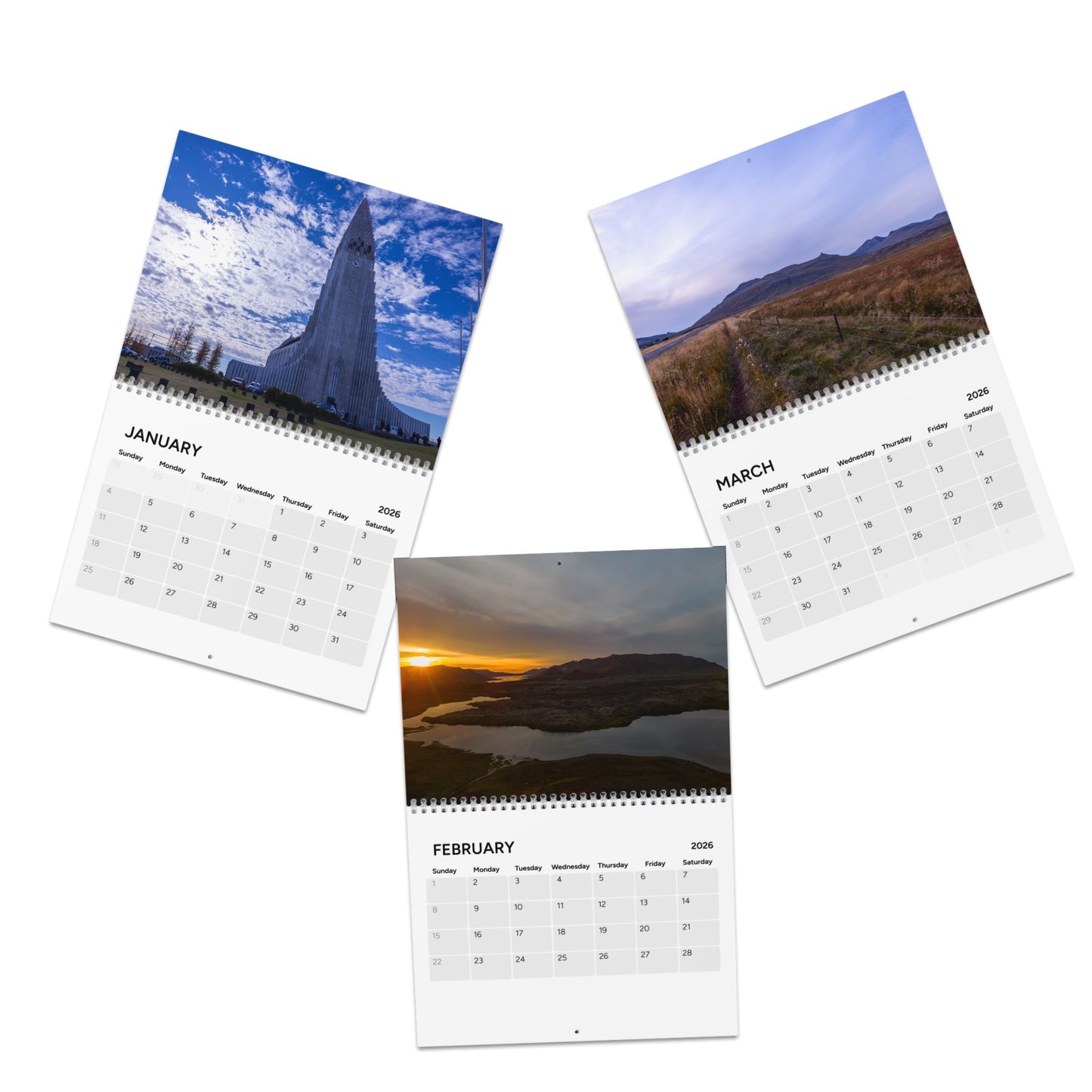 Iceland 2026 Wall Calendar