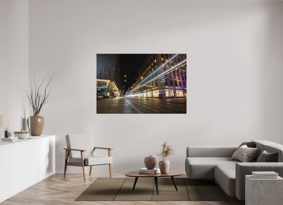 66 x 44″, Matte Photo Print Helsinki At Night