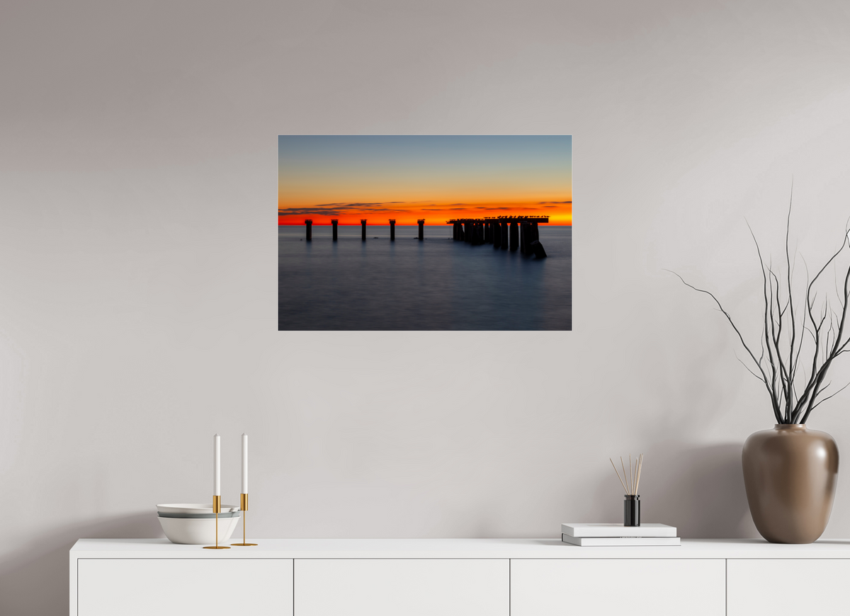 30 x 20″, Photo Print Under Acrylic Glass Last Light on the Quiet Pier