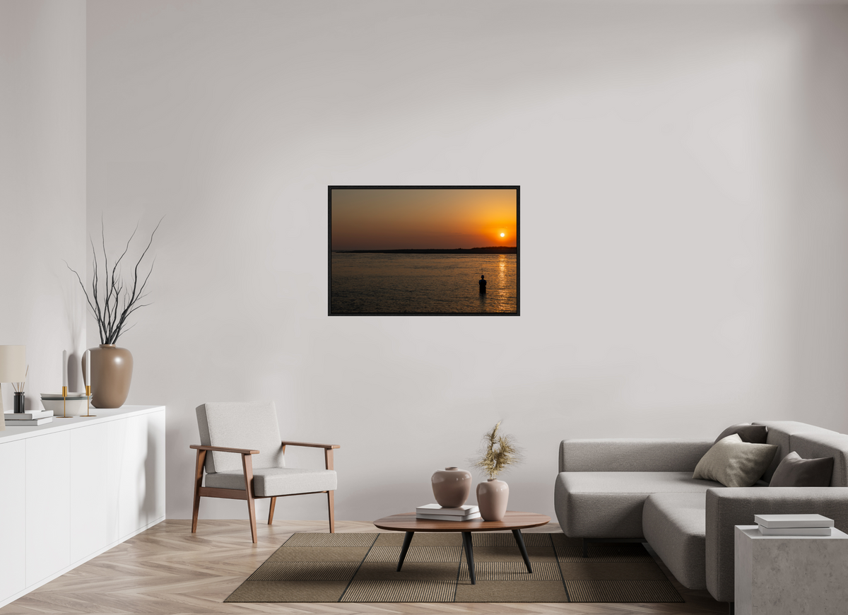 45 x 30″, Floater Frame Last Light, First Cast